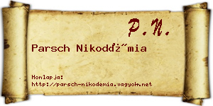 Parsch Nikodémia névjegykártya